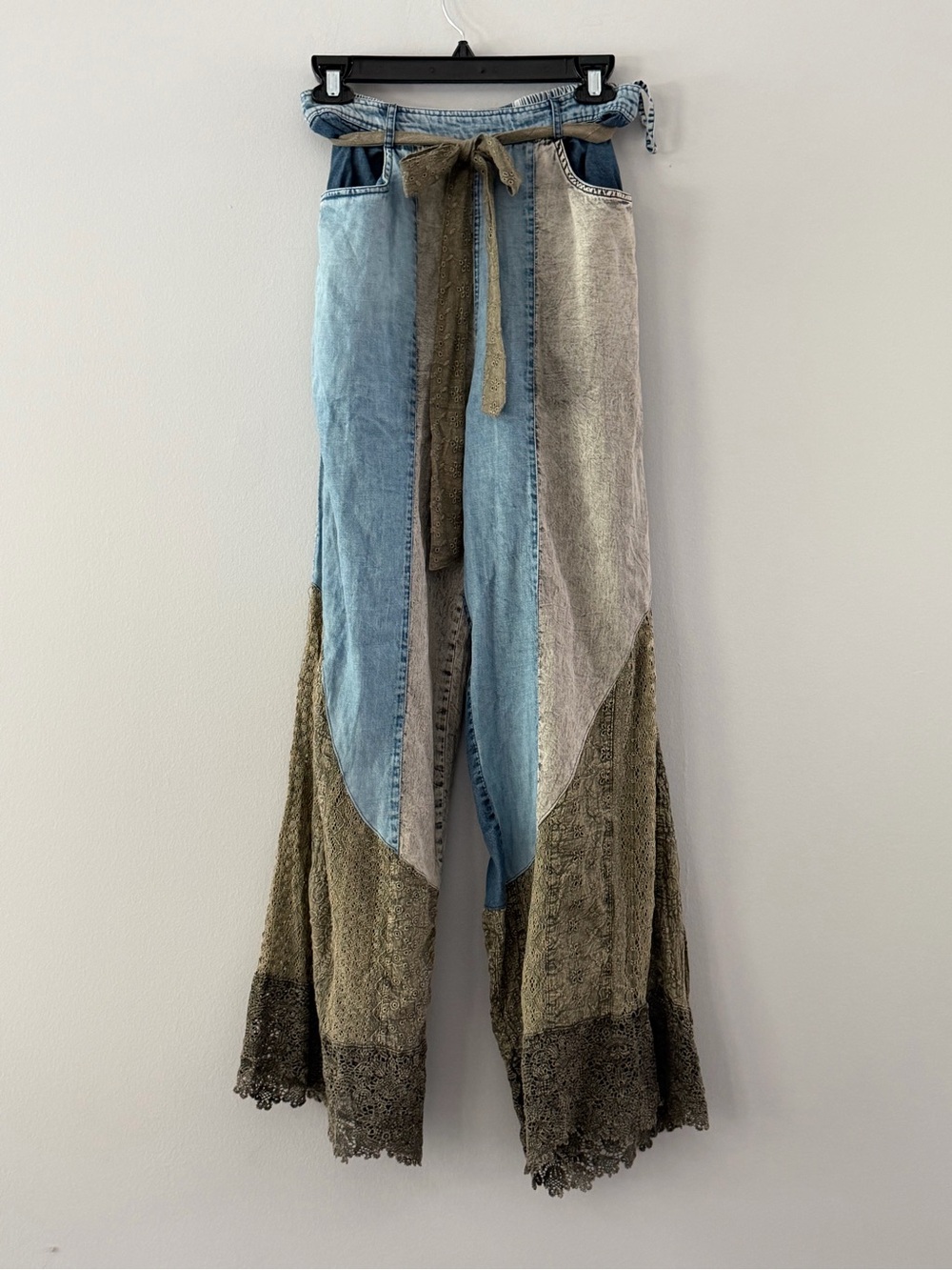 Young Threads - Wild West Lace Rhapsody Denim Lace Flare Pants